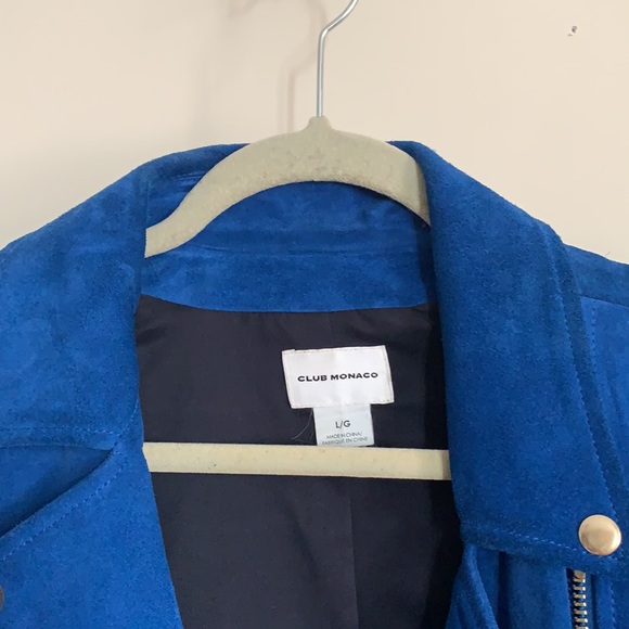 Club Monaco Blue Suede Moto - Picture 5 of 11
